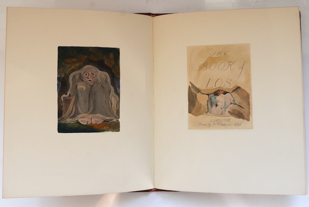 Blake, William - The Book of Los. Facsimile Limited Edition (of 480 numbered copies), but a pencilled note reads 'sheets retrieved from the Trianon Press after its demise. Bound by Sydney Aiken'. title, frontis. and thre